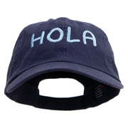 Artistic Style Hola Embroidered Low Profile Dyed Cotton Twill Cap - Navy OSFM