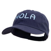 Artistic Style Hola Embroidered Low Profile Dyed Cotton Twill Cap - Navy OSFM