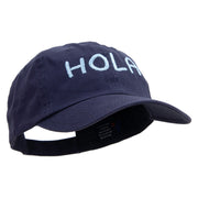 Artistic Style Hola Embroidered Low Profile Dyed Cotton Twill Cap - Navy OSFM