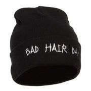 Bad Hair Day Embroidered Long Beanie