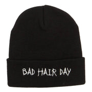 Bad Hair Day Embroidered Long Beanie