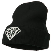 Big Diamond Embroidered Long Beanie