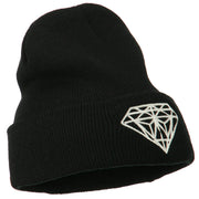 Big Diamond Embroidered Long Beanie