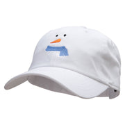 Minimalist Snowman Embroidered Washed Cap