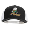 Licensed US Navy Seabees Embroidered Flexfit 2 Tone Mesh Cap - Black-White OSFM