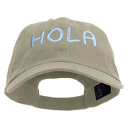 Artistic Style Hola Embroidered Low Profile Dyed Cotton Twill Cap - Putty OSFM