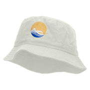 Swimming Pool Embroidered Bucket Hat - White OSFM