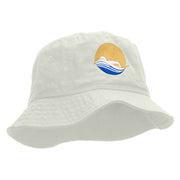 Swimming Pool Embroidered Bucket Hat - White OSFM