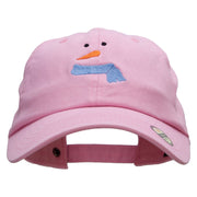 Minimalist Snowman Embroidered Washed Cap