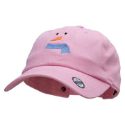 Minimalist Snowman Embroidered Washed Cap