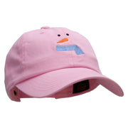 Minimalist Snowman Embroidered Washed Cap