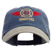 US Shooters Embroidered Pigment Dyed Wash Cap - Navy-Khaki OSFM