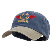 US Shooters Embroidered Pigment Dyed Wash Cap - Navy-Khaki OSFM