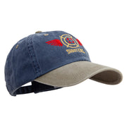 US Shooters Embroidered Pigment Dyed Wash Cap - Navy-Khaki OSFM