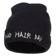 Bad Hair Day Embroidered Long Beanie