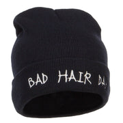 Bad Hair Day Embroidered Long Beanie