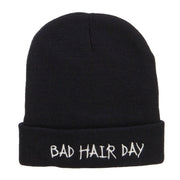 Bad Hair Day Embroidered Long Beanie