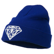 Big Diamond Embroidered Long Beanie