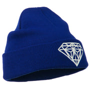 Big Diamond Embroidered Long Beanie