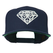 Big Diamond Embroidered Flat Bill Cap