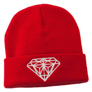 Big Diamond Embroidered Long Beanie