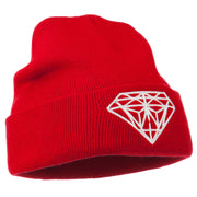 Big Diamond Embroidered Long Beanie