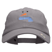 Minimalist Snowman Embroidered Washed Cap