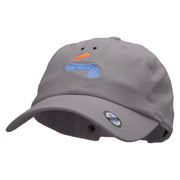 Minimalist Snowman Embroidered Washed Cap