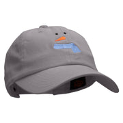 Minimalist Snowman Embroidered Washed Cap