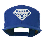 Big Diamond Embroidered Flat Bill Cap