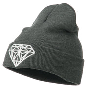 Big Diamond Embroidered Long Beanie