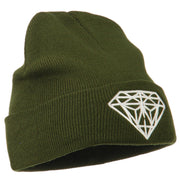 Big Diamond Embroidered Long Beanie