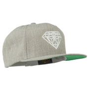 Big Diamond Embroidered Flat Bill Cap