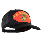 U.S. Marine Red Patched Solid Cotton Twill Mesh Prostyle Cap - Black OSFM