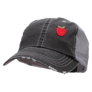 Small Red Apple Patched Low Profile Special Cotton Mesh Cap