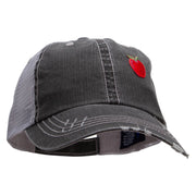 Small Red Apple Patched Low Profile Special Cotton Mesh Cap