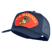 U.S. Marine Red Patched Solid Cotton Twill Mesh Prostyle Cap - Navy OSFM