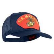 U.S. Marine Red Patched Solid Cotton Twill Mesh Prostyle Cap - Navy OSFM