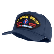 1st Marine Division Korean War Veteran 1950-1953 Patched Solid Cotton Twill 5 Panel Prostyle Snap Cap - Navy OSFM