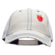 Small Red Apple Patched Low Profile Special Cotton Mesh Cap