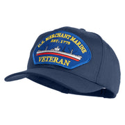 U.S. Merchant Marine EST 1775 Veteran Blue Patched Solid Cotton Twill Pro Style Cap - Navy OSFM