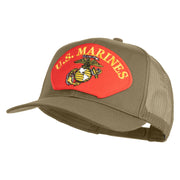 U.S. Marine Red Patched Solid Cotton Twill Mesh Prostyle Cap - Khaki OSFM
