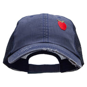 Small Red Apple Patched Low Profile Special Cotton Mesh Cap