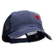 Small Red Apple Patched Low Profile Special Cotton Mesh Cap