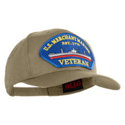 U.S. Merchant Marine EST 1775 Veteran Blue Patched Solid Cotton Twill Pro Style Cap - Khaki OSFM