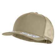 Scrambled Eggs Silver Patched Solid Cotton Twill 5 panel Mesh Back Cap - Khaki OSFM