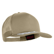 Scrambled Eggs Silver Patched Solid Cotton Twill 5 panel Mesh Back Cap - Khaki OSFM