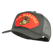 U.S. Marine Red Patched Solid Cotton Twill Mesh Prostyle Cap - Grey OSFM