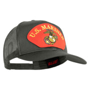 U.S. Marine Red Patched Solid Cotton Twill Mesh Prostyle Cap - Grey OSFM