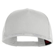 Scrambled Eggs Silver Patched Solid Cotton Twill 5 panel Mesh Back Cap - White OSFM